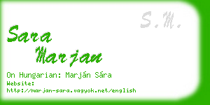 sara marjan business card
